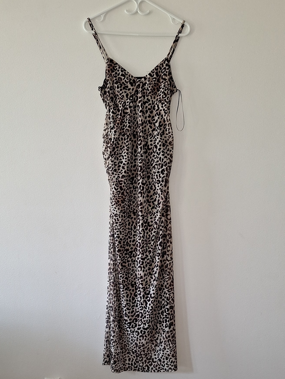 Urban Heritage Leopard Slip Maxi Dress in Taupe and Black